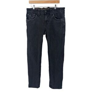 Rock Revival Lambeth Straight Leg Black Jeans‎ Men's 34x30 Denim Designer